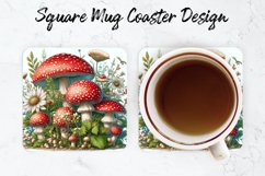 Mushrooms Mug coaster | Coaster | Sublimation Design Product Image 1