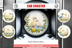 Car Coaster Duck Embroidery Product Image 1
