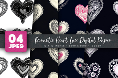 Romantic Heart Lace Digital Paper Product Image 1