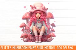 Glitter Mushroom Fairy Sublimation Clipart Product Image 1