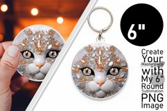 Vibrant 3D Cat Round Delights: Glossy Sublimation Art Product Image 1