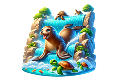 Cute Sealion Clipart - PNG File Product Image 1