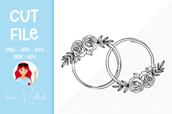 Floral Wedding Line Art Cut File Product Image 1