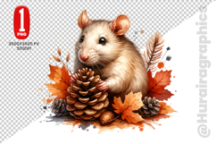 Cute Rat Clipart - PNG File Product Image 2