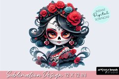 La Catrina PNG Girl Clipart - Day of the Dead Sublimation Product Image 1