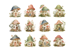 Watercolor Fairy House Clipart Product Image 4