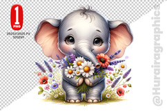 Cute Elephant Clipart - PNG File Product Image 2