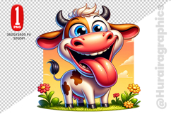 Cute Cow Clipart - PNG File Product Image 1