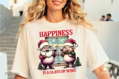 Christmas Pig Wine Drink PNG Sublimation Product Image 7