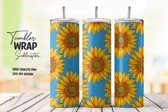 Sunflower pattern tumbler wrap sublimation png Product Image 1