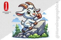Cute Goat Clipart - PNG File Product Image 1