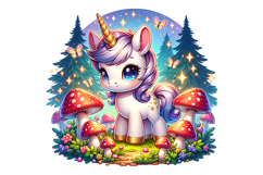 Cute Unicorn Clipart - PNG File Product Image 1