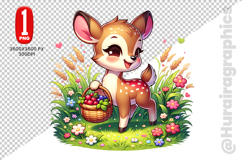 Cute Deer Clipart - PNG File Product Image 1
