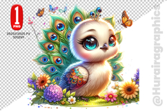 Cute Peacock Clipart - PNG File Product Image 2