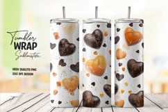 3D Heart pattern tumbler wrap sublimation png Product Image 1