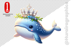 Cute Whale Clipart - PNG File Product Image 2