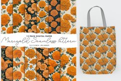 Digital Paper Marigold Flower Seamless Pattern Product Image 1