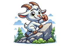 Cute Goat Clipart - PNG File Product Image 2