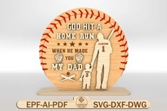 Personalized God hit a homerun when you made you my dad Sign Product Image 1