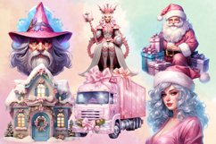 Pink Magical Christmas Clipart Bundle, Christmas PNG Product Image 2