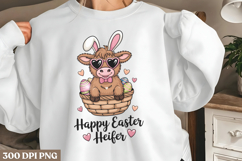 Happy easter heifer PNG, Coquette Easter Day Sublimation PNG Product Image 1