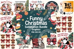 Funny Christmas PNG Bundle 15 Product Image 1