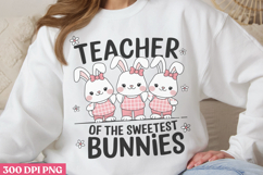Teacher of the sweetes bunnies PNG, Retro Teacher Easter Sub Product Image 1