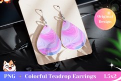 Pastel Teardrop Earring Template, Liquid Paint Earrings Product Image 1