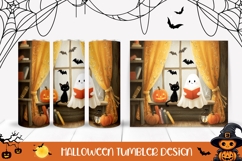 Kids Halloween Tumbler, Halloween Black Cat Tumbler Wrap Product Image 1