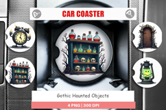 Car Coaster Gothic Haunted Objects Product Image 1