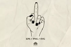 Middle finger with black polish SVG PNG EPS Product Image 1