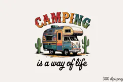 CAMPING is a way of life PNG, Retro Camping Sublimation PNG Product Image 2