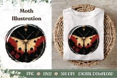 Celestial Moth Illustration PNG, Night Illustration Product Image 1