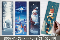 Blue Christmas Printable Bookmarks PNG Product Image 1