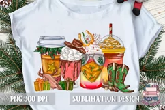 Howdy Christmas Coffee Sublimation design PNG Cowboy Product Image 2
