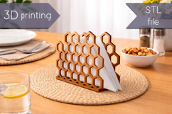 3d printing Napkin holder with honey comb STL file Product Image 1