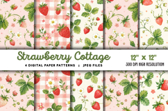 Strawberry Cottage Digital Paper JPG Product Image 1