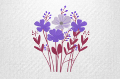 Purple Wildflower Bouquet Embroidery Design Product Image 1