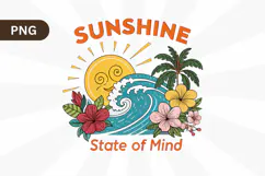 Sunshine state of mind PNG, Beach PNG Sublimation Design Product Image 1