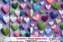 Valentines hearts digital paper, seamless pattern Product Image 1