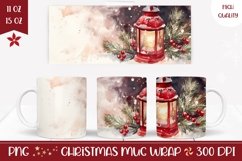 Christian Mug Wrap Design, Christmas Lantern Mug Template Product Image 1