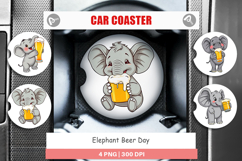 Car Coaster Elephant Beer Day Product Image 1