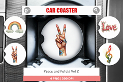 Peace &amp; Petals 70s Car Coaster Product Image 1