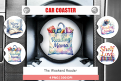 Weekend Reader Quotes Car Coaster Product Image 1