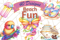 Tropical Summer Clipart Beach, Drinks And Fun Png, Vacation Product Image 1