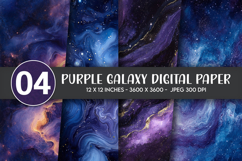 Purple Galaxy Digital Paper Product Image 1