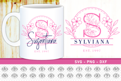 Floral wreath Monogram Split Alphabet Font Letters SVG Files Product Image 1