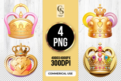 Golden Crown Clipart Sublimation PNG Product Image 1
