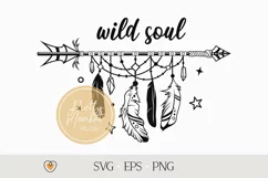 Boho arrow svg, Tribal svg, Wild Soul svg, png files Product Image 1