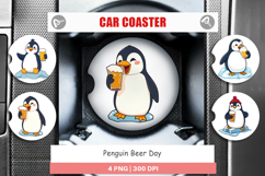 Car Coaster Penguin Beer Day Product Image 1